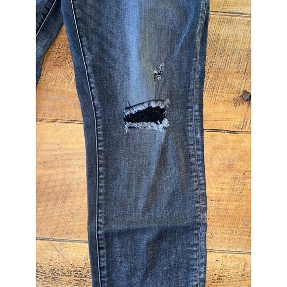 Womens Risen Black Distressed Stretchy Skinny Jeans Pockets Size 2X - Picture 3 of 11
